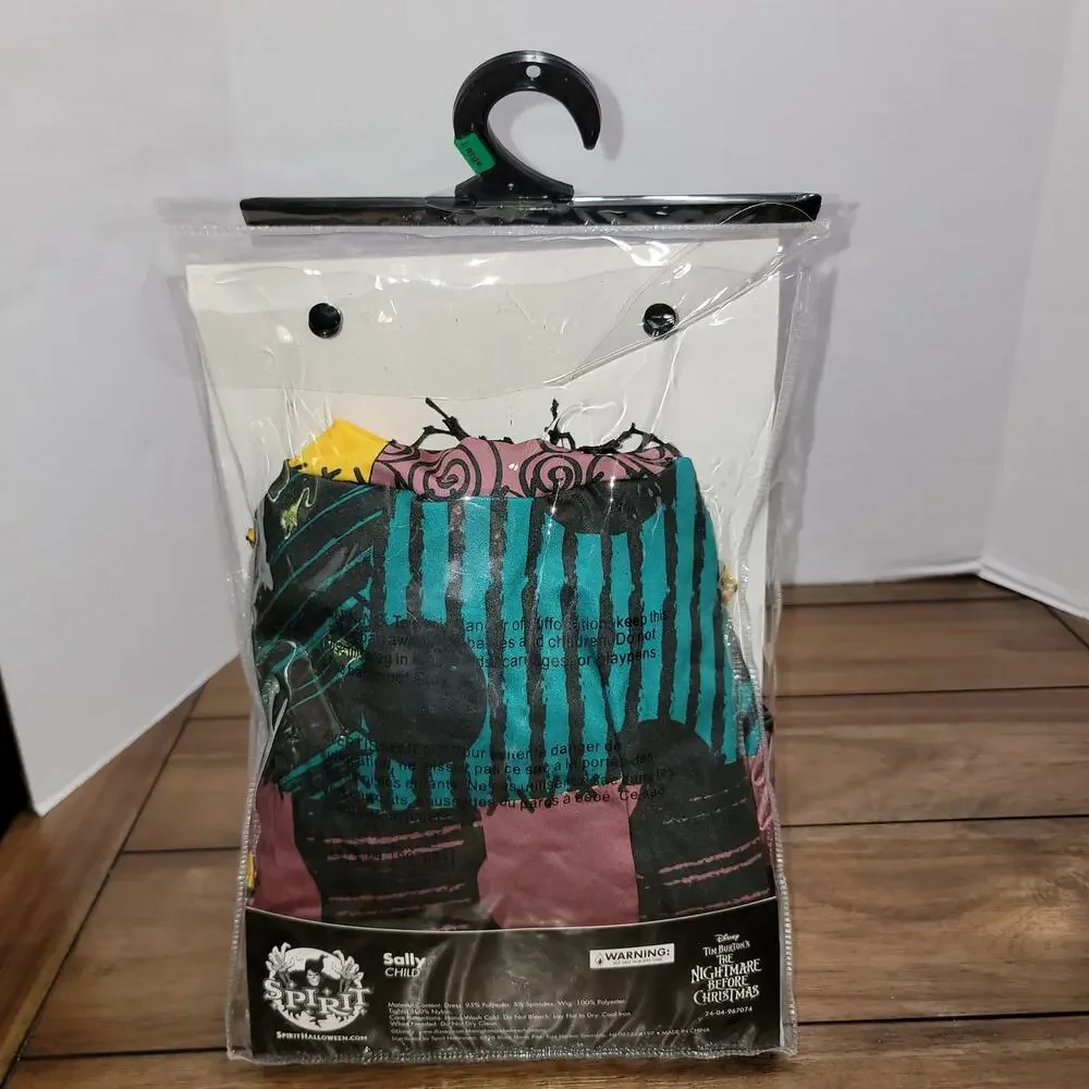 2Pc Disney's Nightmare Before Christmas Child Sally Costume - Size Large (12-14)